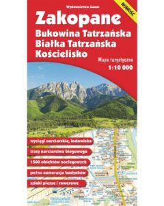 Zakopane. Bukowina Tatrzańska. Białka Tatrzańska. Kościelisko. Mapa Wodoodporna