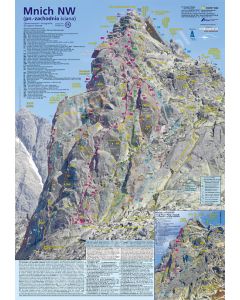 Mnich Północna ściana/Mnich pn.-zachodnia ściana (rolka). Ściany Tatr TOPO nr 15 i 16