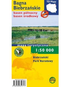Bagna Biebrzańskie basen północny i środkowy mapa foliowana