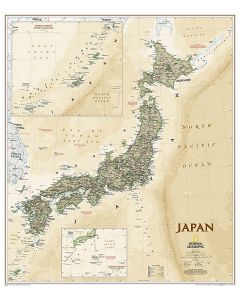 Japan antique flat map