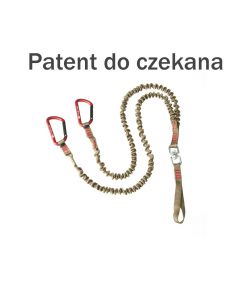 Lonża podwójna bez krętlika z karabinkami do czekana